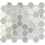 The mosaic factory The Mosaic Factory Valencia mozaïektegel 4.3x4.9x0.5cm hexagon voor wand en vloer en voor binnen en buiten vorstbestendig glans en mat wit