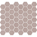 The mosaic factory The Mosaic Factory Valencia mozaïektegel 4.3x4.9x0.5cm hexagon roze mat voor wand en vloer en voor binnen en buiten vorstbestendig