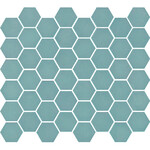 The mosaic factory The Mosaic Factory Valencia mozaïektegel 4.3x4.9x0.5cm hexagon turquoise mat voor wand en vloer en voor binnen en buiten vorstbestendig