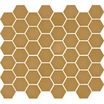 The mosaic factory The Mosaic Factory Valencia mozaïektegel 4.3x4.9x0.5cm hexagon mosterd mat voor wand en vloer en voor binnen en buiten vorstbestendig