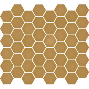 The Mosaic Factory Valencia mozaïektegel 4.3x4.9x0.5cm hexagon mosterd mat voor wand en vloer en voor binnen en buiten vorstbestendig