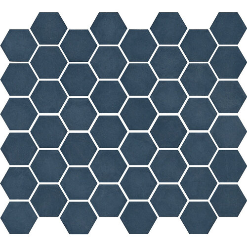 The mosaic factory The Mosaic Factory Valencia mozaïektegel 4.3x4.9x0.5cm hexagon blauw mat voor wand en vloer en voor binnen en buiten vorstbestendig