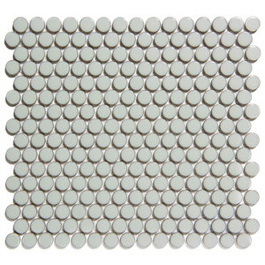 The mosaic factory The Mosaic Factory Venice Pennyround mozaïektegel 1.9x0.5cm wandtegel voor binnen en buiten Rond Keramiek Licht Grijs met rand The Mosaic Factory Venice Pennyround mozaïektegel 1.9x0.5cm wandtegel voor binnen en buiten Rond Keramiek Licht Grijs met rand