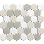 The mosaic factory The Mosaic Factory London Hexagon Porselein Wit mix 5.1x5.9cm