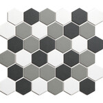 The mosaic factory The Mosaic Factory London Hexagon Porselein Contrast mix 5.1x5.9cm