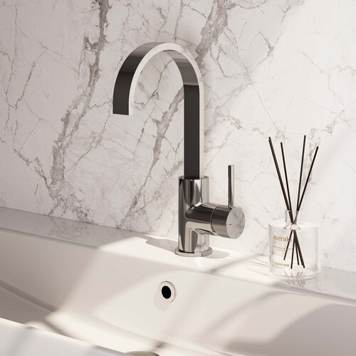 Brauer Chrome Carving Wastafelmengkraan opbouw - Hoog - draaibaar - Platte uitloop - Model A - Chroom | Chroom Brauer Brauer Chrome Carving Wastafelmengkraan opbouw - Hoog - draaibaar - Platte uitloop - Model A - Chroom | Chroom