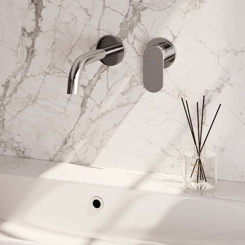 Brauer Chrome Edition inbouw wastafelmengkraan | Chroom | Gebogen uitloop | Rozetten | Breed plat | Rechts Brauer Brauer Chrome Edition inbouw wastafelmengkraan | Chroom | Gebogen uitloop | Rozetten | Breed plat | Rechts