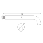 Brauer Chrome Edition Baduitloop - gebogen uitloop 20cm - rozet - Chroom | Chroom Brauer Brauer Chrome Edition Baduitloop - gebogen uitloop 20cm - rozet - Chroom | Chroom