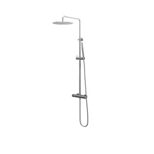 Brauer Chrome Edition Regendoucheset opbouw - hoofddouche 30cm - glijstang - handdouche staaf 1 stand - gladde knoppen - Chroom