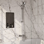 Brauer Brauer Chrome Edition Badkraan Opbouw - glijstang - 2 functies - 2 gladde knoppen - handdouche rond 3 standen - chroom