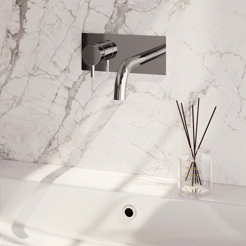 Brauer Chrome Edition inbouw wastafelmengkraan | Chroom | Gebogen uitloop | Achterplaat | Kort smal | Links Brauer Brauer Chrome Edition inbouw wastafelmengkraan | Chroom | Gebogen uitloop | Achterplaat | Kort smal | Links