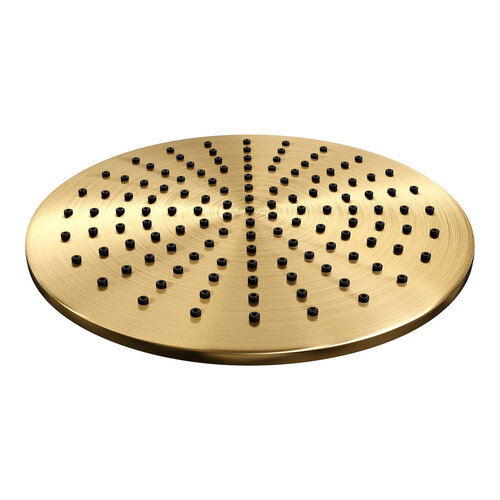 Brauer Brauer Gold Edition Regendoucheset opbouw - hoofddouche 30cm - glijstang - handdouche rond 3 standen - gladde knoppen - PVD - geborsteld goud