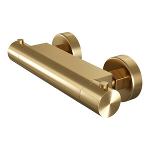 Brauer Gold Edition Thermostaatkraan opbouw - 2 gladde knoppen - PVD - geborsteld goud
