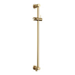 Brauer Brauer | Glad | 20cm | Gebogen wandarm | 3 standen handdouche | Met glijstang | Geborsteld goud PVD