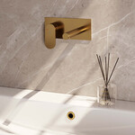 Brauer Gold Edition inbouw wastafelmengkraan | Geborsteld goud PVD | Rechte uitloop | Achterplaat | Breed plat | Links Brauer Brauer Gold Edition inbouw wastafelmengkraan | Geborsteld goud PVD | Rechte uitloop | Achterplaat | Breed plat | Links