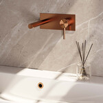 Brauer Copper Carving inbouw wastafelmengkraan | Geborsteld koper PVD | Rechte uitloop | Achterplaat | Rechts Brauer Brauer Copper Carving inbouw wastafelmengkraan | Geborsteld koper PVD | Rechte uitloop | Achterplaat | Rechts