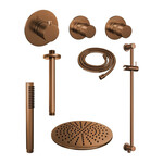 Brauer Copper Edition Regendoucheset inbouw | Geborsteld koper PVD | Staafhanddouche | 30 cm | Plafondbuis | Ja Brauer Brauer Copper Edition Regendoucheset inbouw | Geborsteld koper PVD | Staafhanddouche | 30 cm | Plafondbuis | Ja