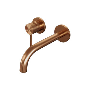 Brauer Brauer Copper Carving inbouw wastafelmengkraan | Geborsteld Koper PVD | Gebogen uitloop | Rozetten | Lang smal | Links Brauer Copper Carving inbouw wastafelmengkraan | Geborsteld Koper PVD | Gebogen uitloop | Rozetten | Lang smal | Links
