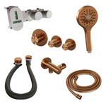 Brauer Carving inbouw badthermostaat met badafvoer/vulcombinatie Geborsteld koper PVD | Geborsteld koper PVD | Ronde Handdouche Brauer Brauer Carving inbouw badthermostaat met badafvoer/vulcombinatie Geborsteld koper PVD | Geborsteld koper PVD | Ronde Handdouche