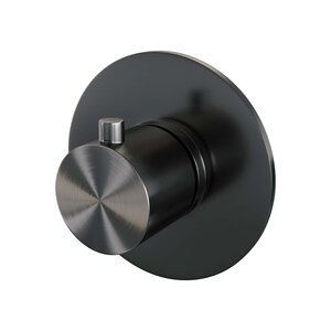 Brauer Gunmetal Edition inbouwthermostaat - inbouwdeel - 1 gladde knop - PVD - geborsteld gunmetal