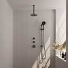 Brauer Gunmetal Edition Regendoucheset inbouw | Geborsteld Gunmetal Pvd | Ronde Handdouche | 20 cm | Plafondbuis | Ja