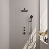 Brauer Gunmetal Edition Regendoucheset inbouw | Geborsteld Gunmetal Pvd | Ronde Handdouche | 30 cm | Rechte Wandarm | Ja