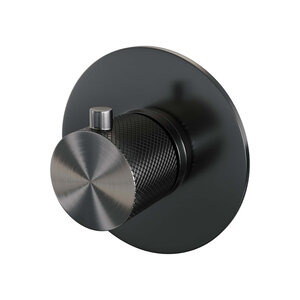 Brauer Gunmetal Carving inbouwthermostaat - inbouwdeel - 1 Carving knop - - PVD - geborsteld gunmetal