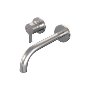 Brauer Brauer Brushed Edition inbouw wastafelmengkraan | Geborsteld RVS | Gebogen uitloop | Rozetten | Middel dik | Links Brauer Brushed Edition inbouw wastafelmengkraan | Geborsteld RVS | Gebogen uitloop | Rozetten | Middel dik | Links