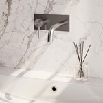 Brauer Brushed Carving inbouw wastafelmengkraan | Geborsteld RVS | Gebogen uitloop | Achterplaat | Links Brauer Brauer Brushed Carving inbouw wastafelmengkraan | Geborsteld RVS | Gebogen uitloop | Achterplaat | Links