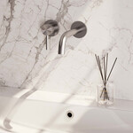 Brauer Brushed Carving inbouw wastafelmengkraan | Geborsteld RVS | Gebogen uitloop | Rozetten | Links Brauer Brauer Brushed Carving inbouw wastafelmengkraan | Geborsteld RVS | Gebogen uitloop | Rozetten | Links