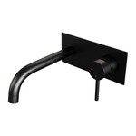 Brauer Black Edition inbouw wastafelmengkraan | Mat zwart | Gebogen uitloop | Achterplaat | Lang smal | Rechts Brauer Brauer Black Edition inbouw wastafelmengkraan | Mat zwart | Gebogen uitloop | Achterplaat | Lang smal | Rechts