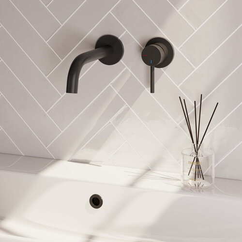 Brauer Black Carving inbouw wastafelmengkraan | Mat zwart | Gebogen uitloop | Rozetten | Rechts Brauer Brauer Black Carving inbouw wastafelmengkraan | Mat zwart | Gebogen uitloop | Rozetten | Rechts