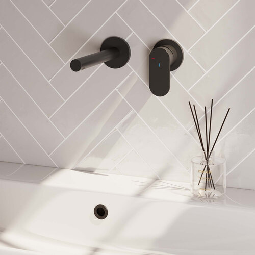 Brauer Black Edition inbouw wastafelmengkraan | Mat zwart | Rechte uitloop | Rozetten | Breed plat | Rechts Brauer Brauer Black Edition inbouw wastafelmengkraan | Mat zwart | Rechte uitloop | Rozetten | Breed plat | Rechts