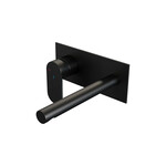 Brauer Brauer Black Edition Wastafelmengkraan inbouw - rechte uitloop rechts - hendel breed plat - afdekplaat - model C2 - mat zwart