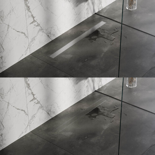 Brauer douchegoot | Geborsteld nikkel | 90cm Brauer Brauer douchegoot | Geborsteld nikkel | 90cm