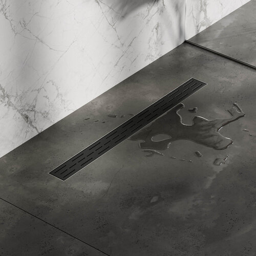 Brauer Douchegoot met rooster | Mat zwart | 70cm Brauer Brauer Douchegoot met rooster | Mat zwart | 70cm