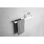 Ideavit Ideavit Solidsteel Handdoekbeugel met houders voor beker en zeepdispenser Solidsurface mat wit chroom