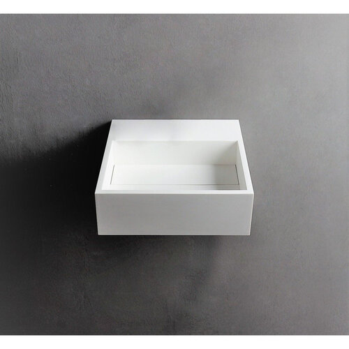 Ideavit Ideavit Solidcube Fontein 30x30x10cm vierkant 0 kraangaten 1 wasbak Solid surface wit