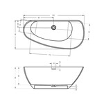 Riho Granada vrijstaand bad 170x80cm links Solid Surface mat wit Riho Riho Granada vrijstaand bad 170x80cm links Solid Surface mat wit