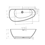 Riho Riho Granada Vrijstaand bad 170x80x60cm Solid Surface Rechts Mat Wit