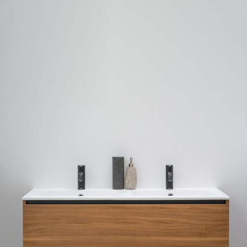 Riho Riho Graph-It badkamermeubelset 100x46x57.25cm met Spiegelkast met verlichting Greeploos open onderkant 1 kraangat Copper