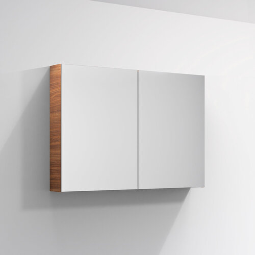 Riho Riho Graph-It badkamermeubelset 100x46x57.3cm met Spiegelkast met verlichting Greeploos 1 kraangat Copper