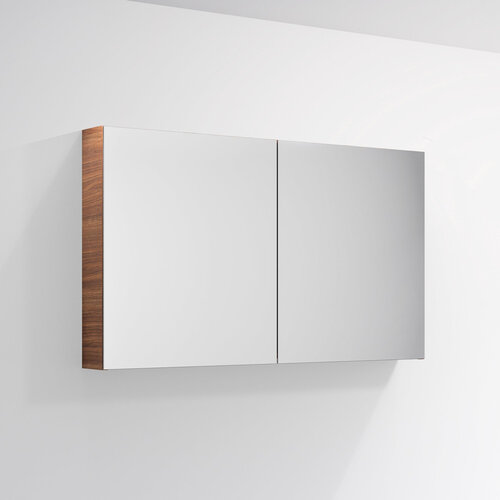 Riho Riho Graph-It badkamermeubelset 120x46x57.3cm met Spiegelkast met verlichting Greeploos open onderkant 2 kraangaten Copper