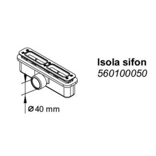 Riho sifon/afvoer tbv Isola douchevloer Riho Riho sifon/afvoer tbv Isola douchevloer