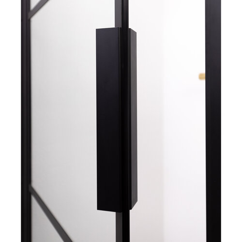 Riho Riho Grid draaideur 100x200cm zwart profiel en helder glas