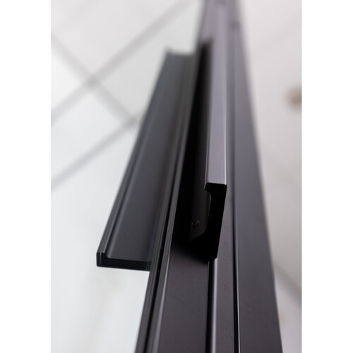 Riho Riho Grid draaideur 90x200cm zwart profiel en helder glas