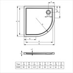 Riho RIHO Zurich 280 douchebak 90x90x4,5cm R55 Wit