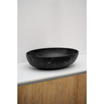 Riho Riho Marmic Oval Waskom 52x39.5x13cm Keramiek Ovaal marmer mat zwart