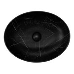 Riho Riho Marmic Oval Waskom 52x39.5x13cm Keramiek Ovaal marmer mat zwart