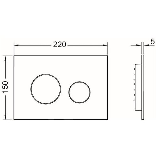 Tece TECEloop wc-bedieningsplaat van kunsstof voor duospoeltechniek 22 x 15 x 0,5 cm, mat zwart - 9240925